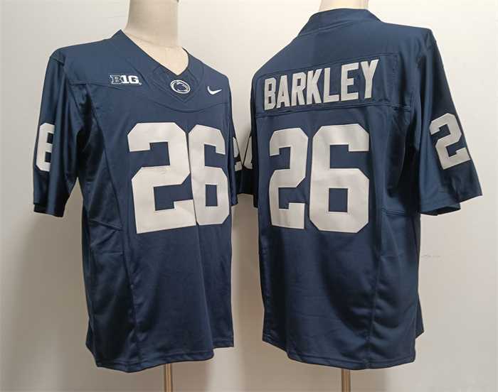 Men%27s Penn State Nittany Lions #26 Saquon Barkley Navy cStitched Jersey